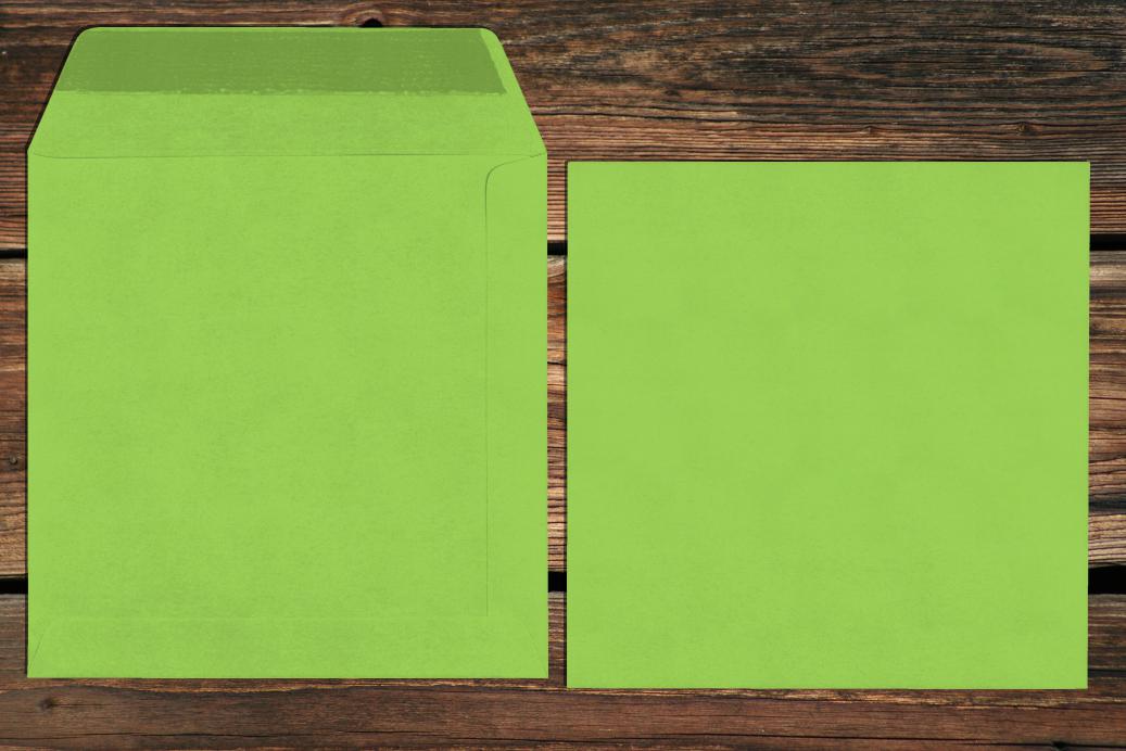 Versandtaschen 170x170 mm Nassklebend Apfelgrün 120 g/qm